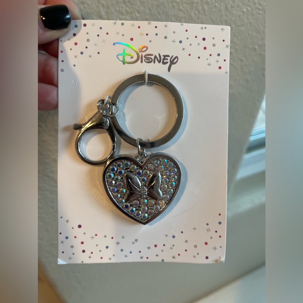 Disney Silver Heart Keychain
